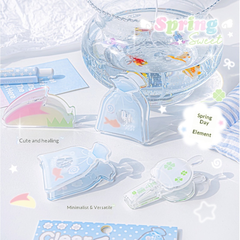 RosyPosy Clear Acrylic Clip Cu - Binder Clip Assorted 评论和价格