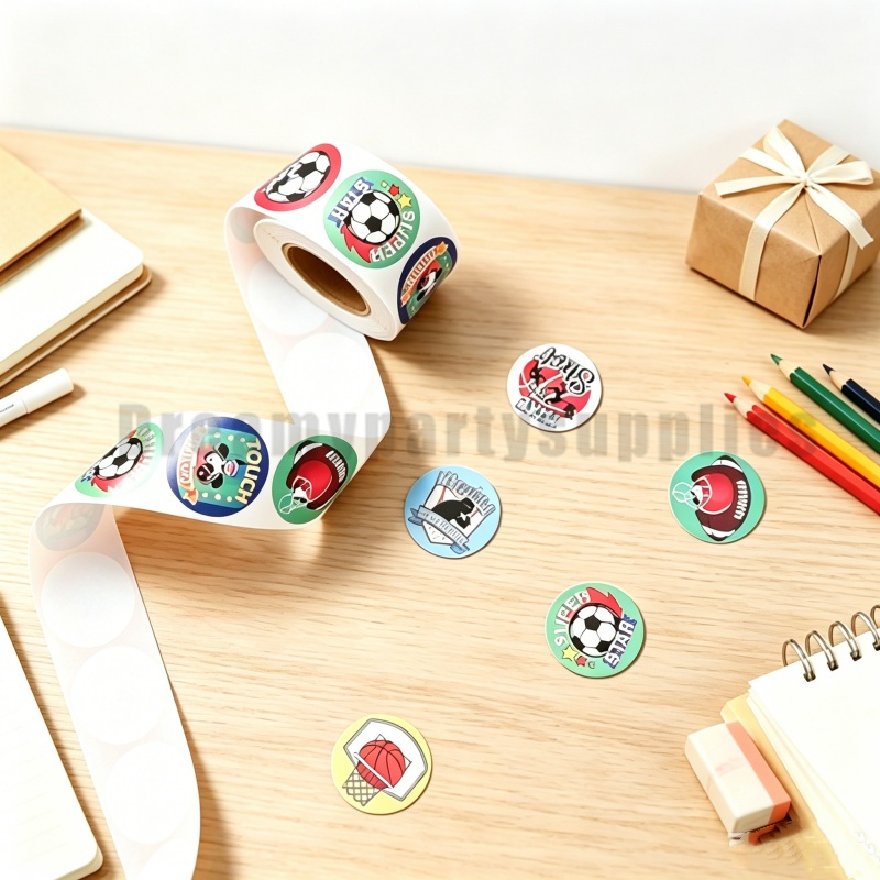 1 Roll 500pcs Mixed Sports The - Sticker Label Roll 评论和价格