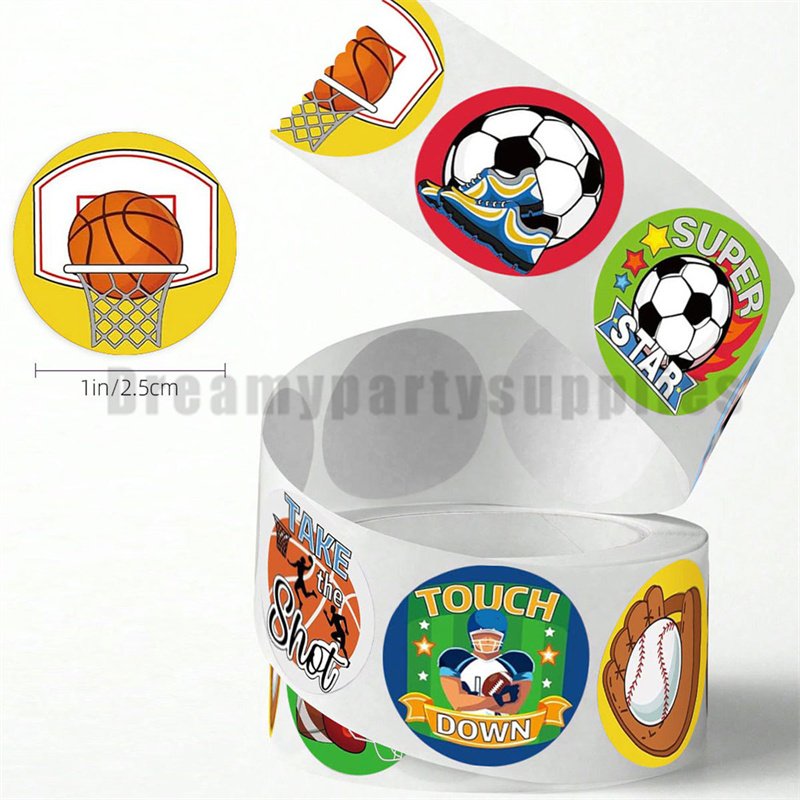 1 Roll 500pcs Mixed Sports The - Sticker Label Roll 评论和价格