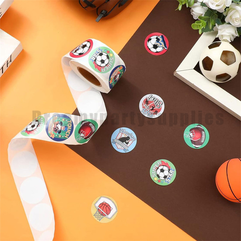 1 Roll 500pcs Mixed Sports The - Sticker Label Roll 评论和价格